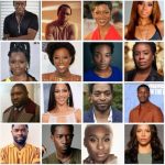 A photo grid showcasing prominent Nigerian diaspora actors and actresses in Hollywood and international cinema, including John Boyega, Chiwetel Ejiofor, David Oyelowo, and Cynthia Erivo.